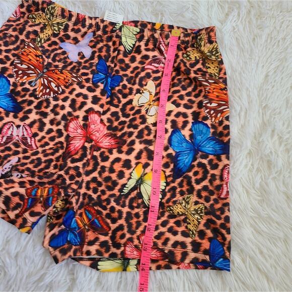 Shein Animal Print Butterfly High Waisted Elastic Stretchy Shorts SZ M - Picture 4 of 8